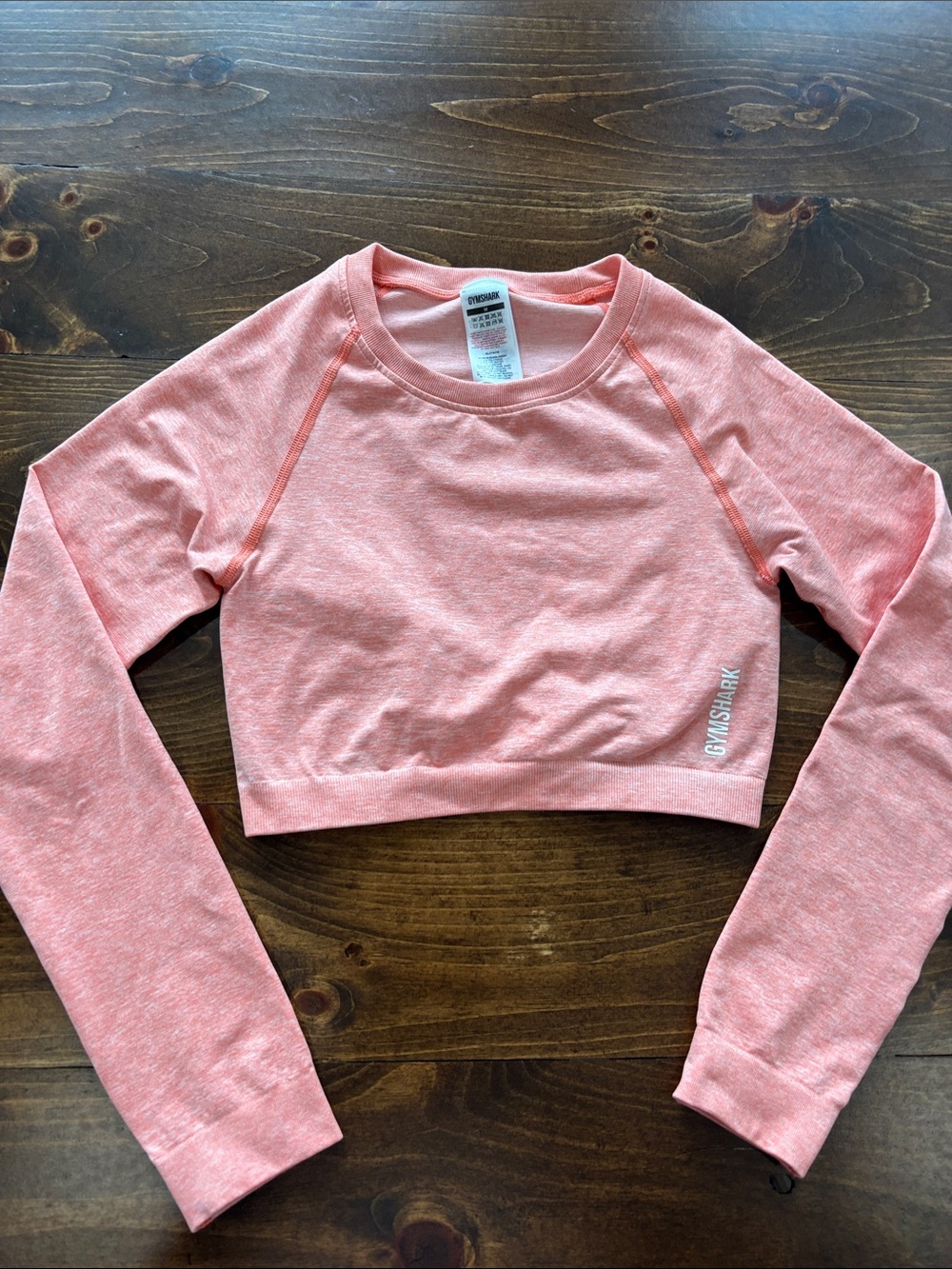 Gymshark Coral Pink Cropped Crew-Neck Sweater